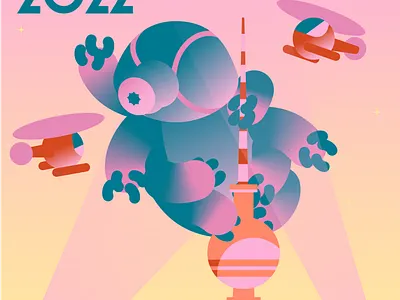 Berlinale 2022 "Tardigrade-Kong" poster adobe adobe illustrator art deco bauhaus berlin berlinale character design cinema digital illustration illustrator king kong poster retro vector
