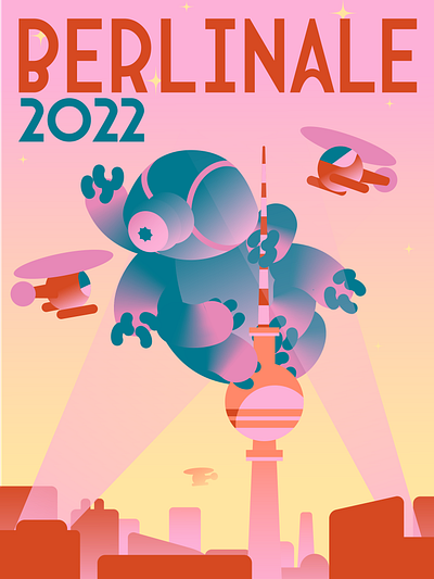 Berlinale 2022 "Tardigrade-Kong" poster adobe adobe illustrator art deco bauhaus berlin berlinale character design cinema digital illustration illustrator king kong poster retro vector