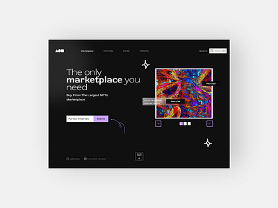 NFT Marketplace - Landing Page design landing page nft ui ux web web design