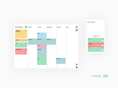 Viboard app calendar design mobile screens social tablet ui