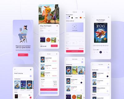 Audibook app design graphic design ui ux