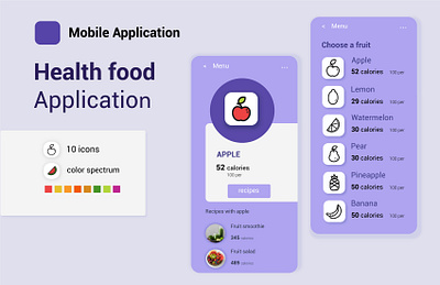 10 fruit icons in outline style. presentation of the mobile appl app design icons mobile ui ux vector