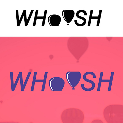 Whoosh Balloon Company Logo black and white branding design icon logo minimal ui