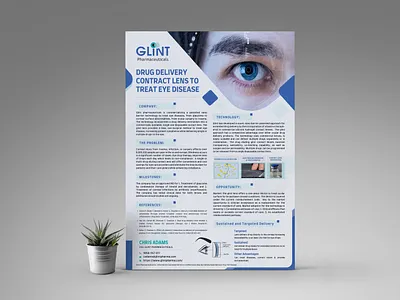Glint Pharmaceutical Inc. Flyer Design branding brochure design design flyer design graphic design illustration logo minimal pharmaceuticals flyer