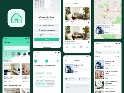 Kasa UI Kit apartment app figma house landlord rental tenant ui ui design ui kit