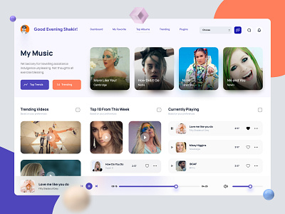 Music Dashboard UI Concept admin admin interface admin panel admin theme admin ui amdin dashboard dashbroad grid view interface music sidebar ui ux user user dashboard user panel ux theme