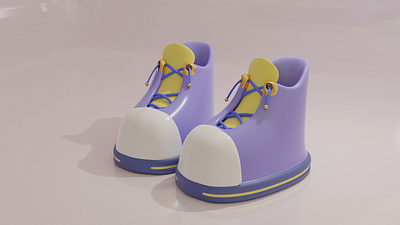 Purple sneakers 3D 3d blender design purple sneaker