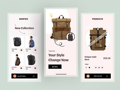 Fashion E-Commerce mobile app android app appdesign application design design app ios mobile mobile app design mobile ui screens ui