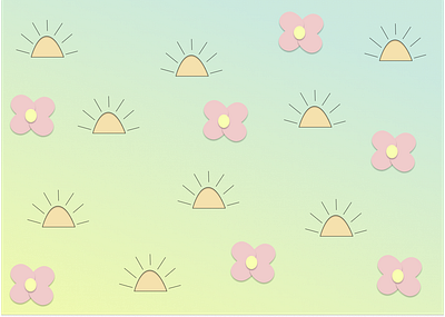 Sun & Pink Flowers Vector Illustration Design background branding design figma graphic design illustration logo spring ui ux vector wallpaper