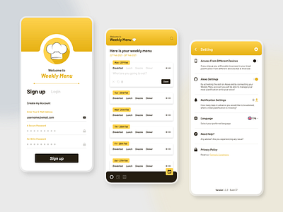 Weekly Menu - Weekly Food Menu adobexd app appdesign dailyui design figma flat food foodapp invision modern sketch ui ux webdesign website