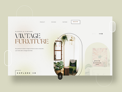 Vintage Furniture Landing Page branding design ecommerce home page landing landing page landingpage minimal typography ui uidesign ux web web page webdesign website website design websitedesign