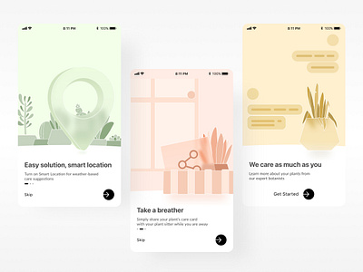 Onboarding screens