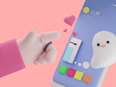 3D ui 👻💕 3d 3dcharacter 3dui blender branding characterdesign design fun fundesign graphic design homepagedesign illustration interface mobiledesign mobileinterface mobileui ui ui3d ux web