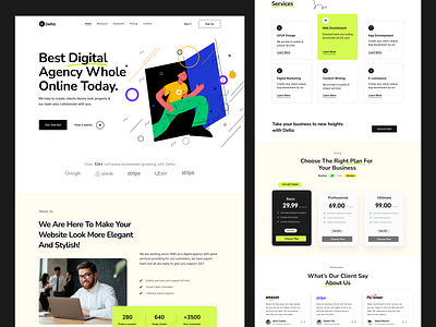 Digital Agency Landing Page agency agency website digital agency home home page homepage illustration landing landing page minimal product designer startup ui ux web web design web designer websiite