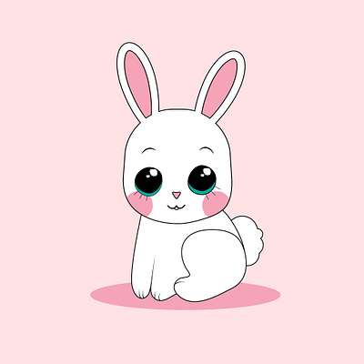 Bunny with pink cheeks baby party bunny graphic design pink vector