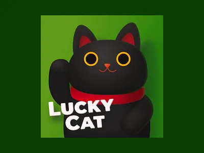TM Lagoon • Lucky Cat art black cat collar cover cute ears eye figure illustration japan label lagoon luck maneki music poster sale soundtrack trackmania
