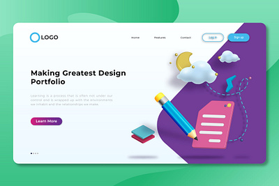 Landing Pages app banner concept design development isometric landing page marketing page process professional it profit ui ui design ux ux design web development web maintance webapp website