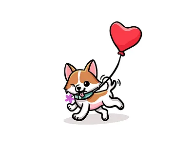 Doggie character design design dog dog design dog logo dog logo design dog walker dog walker logo dog walkers flower flower logo graphic design heart heart logo illustration logo logo design vector