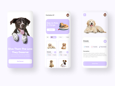 Pet Adoption App app app design app developer cat adoption app dog adoption app ecommerce pert adoption pet adoption ui ui inspiration ui trends ux uxtrends