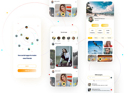 Awesome Social Media App Design ios design jannatul shourov minimal mobile app mobile app design social app social media app social media app design social media app ui social media app ui ux social media ui thedsquad ui design
