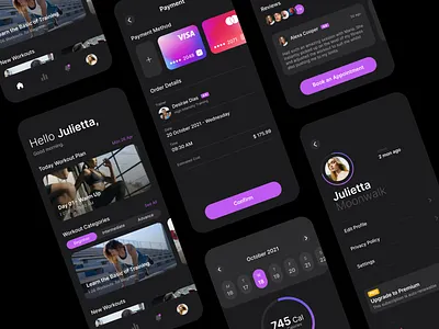 Feat Fitness UI Design Kit app body buildin coach crossfit design exercise figma fitness freebie gym health personal trainer trainer training ui ui kit ux workout