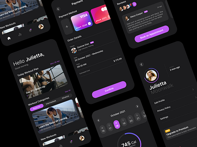 Feat Fitness UI Design Kit app body buildin coach crossfit design exercise figma fitness freebie gym health personal trainer trainer training ui ui kit ux workout