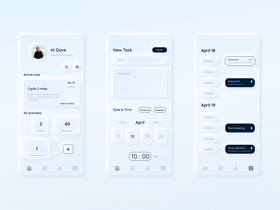 Jot - task app neumorphism concept amrit app design trend designer minimal minimalism mobile app neumorphism skeu task app trend ui ui design ux white design