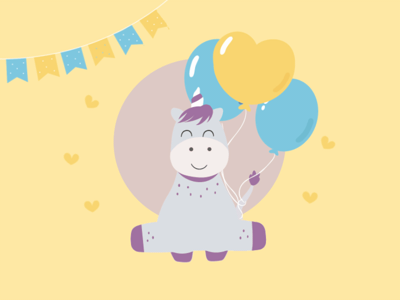 Be My Valentine animation balloons card dribbble weekly warm up illustration kids illustration love motion graphics postcards unicorn valentine