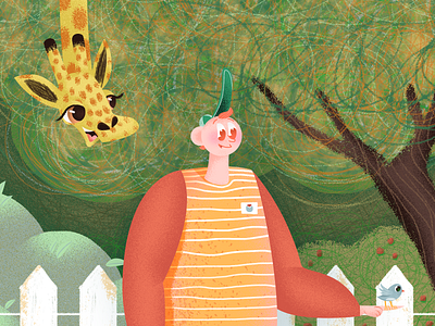 Adventures with my big bro! #5 adventure animals big bird boy brother cat character dog family feed fence food giraffe girl illustration park sister street