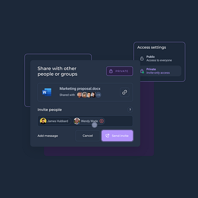 Share Modal UI Component Design app appdesign design ui ux