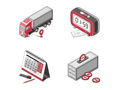Logistic icons 2d art creative design drawing illustration isometric logo vector