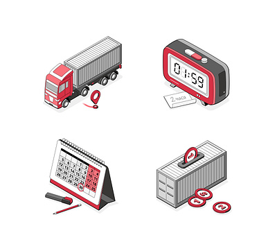 Logistic icons 2d art creative design drawing illustration isometric logo vector