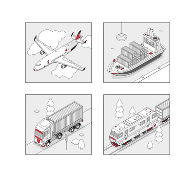 Transport 2d art creative design drawing illustration isometric ui vector