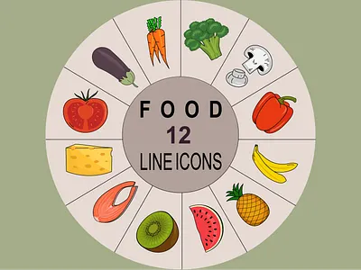 FOOD LINE ICONS design graphic design illustration vector