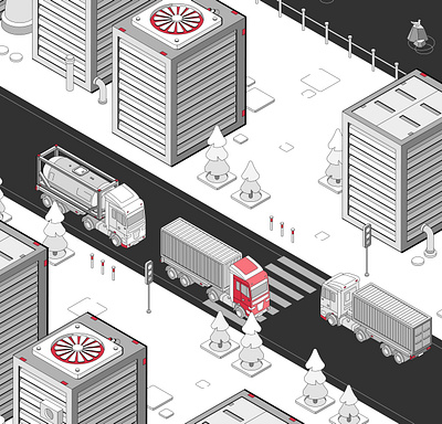 City logistics 2d art creative design drawing illustration isometric logo vector