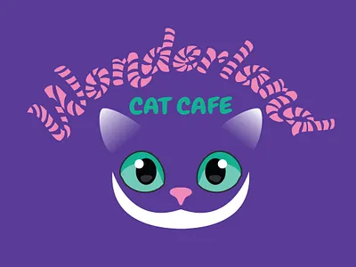 Wonderland alice in wonderland branding cafe cat cheshire cat design graphic design illustration logo vector