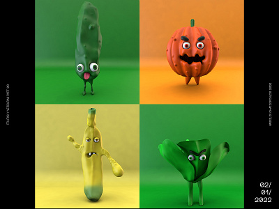 FRUTAS Y VERDURAS PART 03 c4d cinema4d illustration sculpting zbrush