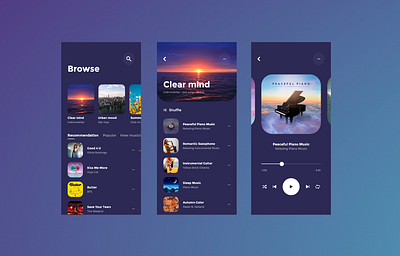 Music Mobile App Design adobe xd app app design design figma mobile app mobile interface music app ui user exprience user interface ux
