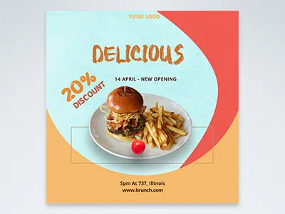 Social media template design branding design food graphic design illustration logo social media vector