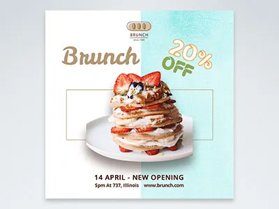 Social media template design branding design food graphic design illustration logo social media vector