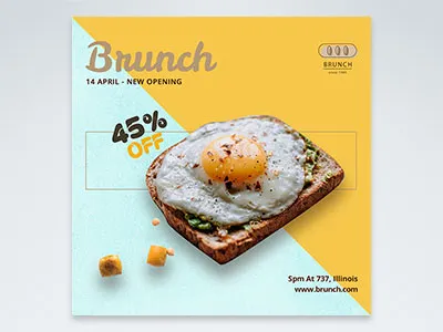 Social media template design branding design food graphic design illustration social media vector