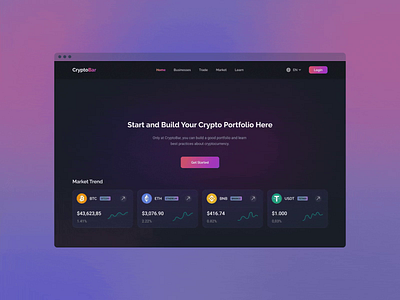 Crypto landing animation animation crypto landing prototype ui vilvet