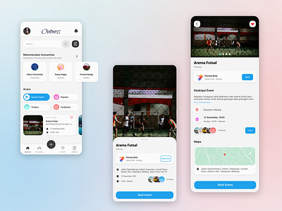 Outness - Event Finder App android design elegant event eventfinder figma finding minimalist mobile ui ux