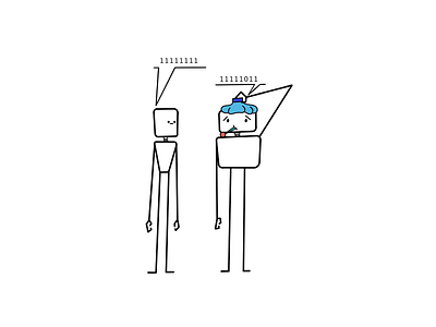 Feeling a bit off binary cute cute illustration digital art digital illustration fun funny happiness happy illustration minimal minimalistic nerd nerd jokes