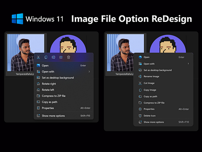 Windows 11, Image file option redesigned. application design branding design ui user center design ux website windows 11 yamparala rahul