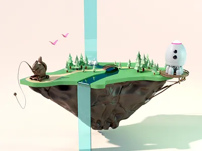 Little World 3d 3d art 3d modeling abstract b3d blender c4d illustration maya