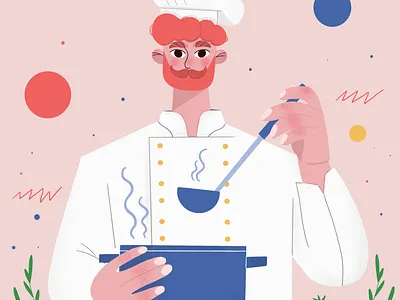 Just a nice chef branding character design commercial illustration design digital art flat illustration illustration