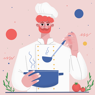 Just a nice chef branding character design commercial illustration design digital art flat illustration illustration