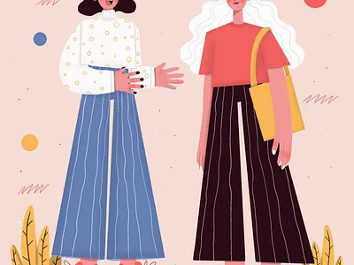 Girlfriends branding character design commercial illustration design digital art flat illustration illustration