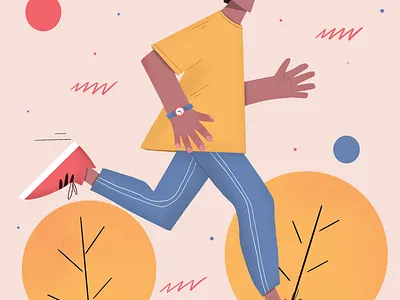 Running man character design commercial illustration design digital art flat illustration illustration procreate